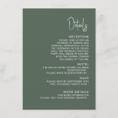 Carte d'accompagnement de mariage moderne Détails. (Devant)