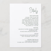 Carte d'accompagnement de mariage moderne Détails. (Devant)