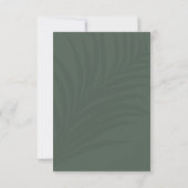Carte d'accompagnement de mariage moderne vert sau (Dos)
