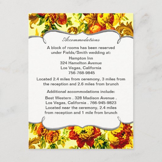 Carte d'accompagnement de mariage printanière (Devant)