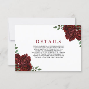 Carte d'accompagnement de mariage romantique Rose 