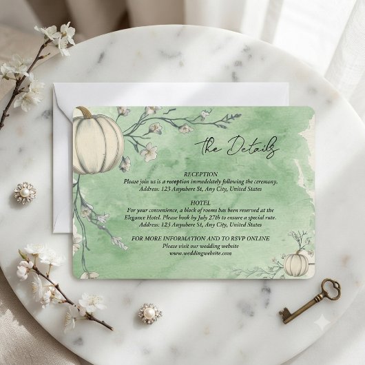 Carte d'accompagnement de mariage Rustic Green Aut