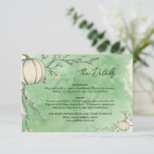 Carte d'accompagnement de mariage Rustic Green Aut (Debout devant)
