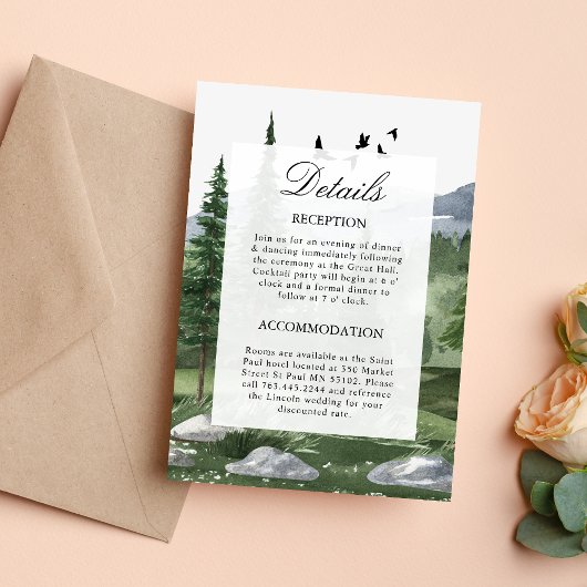 Carte d'accompagnement de mariage sur le thème de
