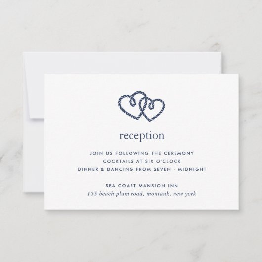 Carte d'accompagnement de réception Knotted Hearts (Devant)