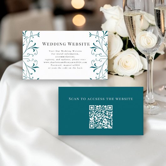 Carte d'accompagnement de site web de mariage à fl