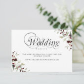 Carte d'accompagnement de site web de mariage à la (Debout devant)