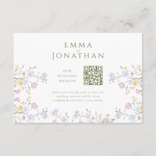 Carte d'accompagnement de site web de mariage aux (Devant)