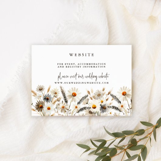 Carte d'accompagnement de site web de mariage de p