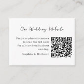 Carte d'accompagnement de site web de mariage QR m (Devant)