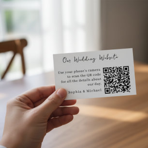 Carte d'accompagnement de site web de mariage QR m