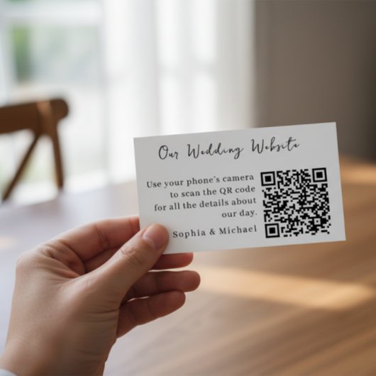 Carte d'accompagnement de site web de mariage QR m