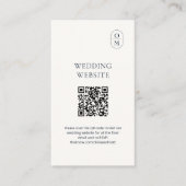 Carte d'accompagnement de site web de mariage QR T (Devant)