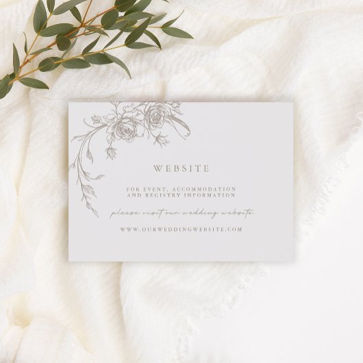 Carte d'accompagnement de site web de mariage sépi