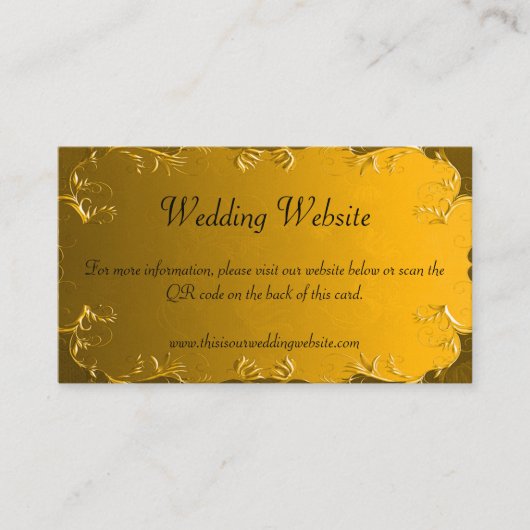 Carte d'accompagnement de site web de mariage vint (Devant)