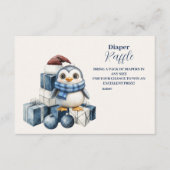 Carte D'accompagnement Déchet de Noël de pingouin bleu (Devant)
