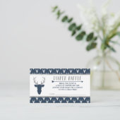 Carte D'accompagnement Déchets, Cerf de forêt, Bleu de marine, Argent (Debout devant)