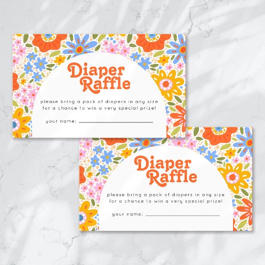 Carte D'accompagnement Déchets Raffle Baby en Fleur Baby shower Super