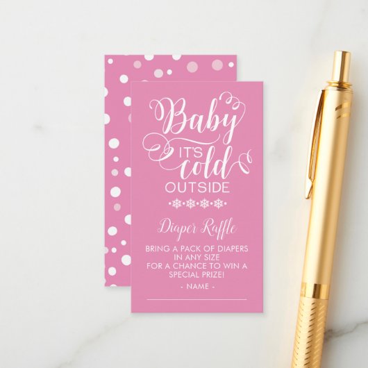 Carte D'accompagnement Déchets Raffle Baby It's Cold Outside Card (Devant/Arrière en situation)