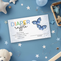 Déchets Raffle Bleu Papillons Baby shower jumeaux