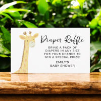 Déchets Raffle Cute Safari Animaux Baby shower
