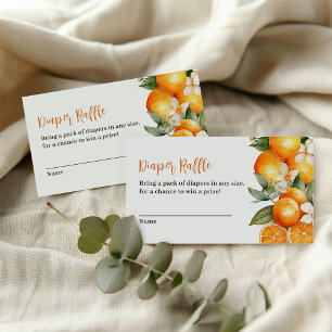 Carte D'accompagnement Déchets Raffle Little Cutie Baby shower orange