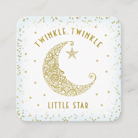 Carte D'accompagnement Déchets Raffle Twinkle Little Star Baby shower ble (Devant)