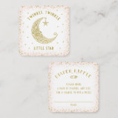 Carte D'accompagnement Déchets Raffle Twinkle Little Star Baby shower ros (Devant / Derrière)