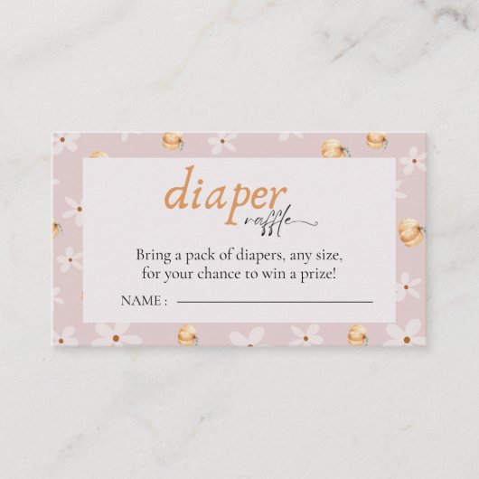 Carte D'accompagnement Déchets Un Petit Baby shower D'Automne Citrouille (Devant)