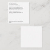 Carte D'accompagnement Déclaration légale d'affidavit d'identification (Devant / Derrière)