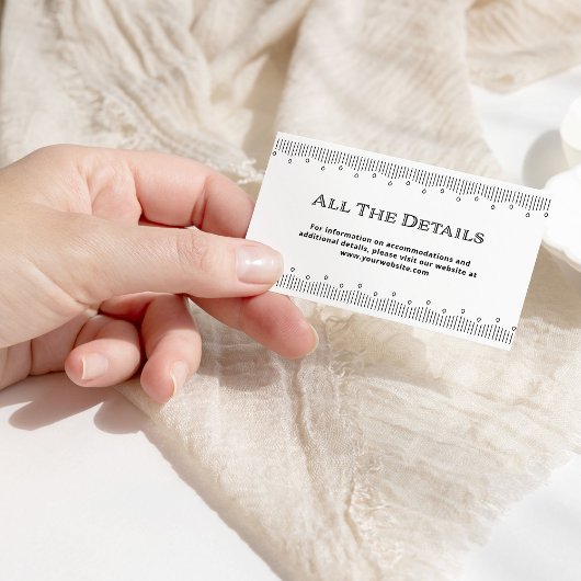 Carte D'accompagnement Déco moderne | Détails du Mariage noir et blanc