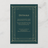Carte D'accompagnement Déco moderne | Emerald Green Mariage Détails de l' (Devant)