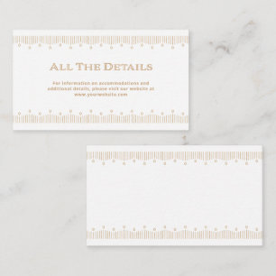 Carte D'accompagnement Déco moderne   Faux Gold et White Mariage Détails