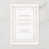 Carte D'accompagnement Déco moderne | Faux Rose Gold Mariage Détails de l (Devant)