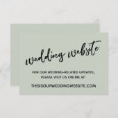 Carte D'accompagnement Décontracté écriture manuscrite Sage Green Mariage (Devant / Derrière)