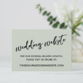 Carte D'accompagnement Décontracté écriture manuscrite Sage Green Mariage (Debout devant)