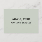 Carte D'accompagnement Décontracté écriture manuscrite Sage Green Mariage (Dos)