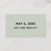 Carte D'accompagnement Décontracté écriture manuscrite Sage Green Mariage (Dos)