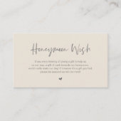 Carte D'accompagnement Décontracté Elegance Mariage Honeymoon Wish (Devant)