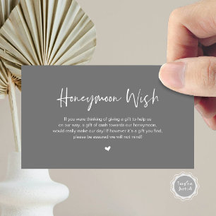 Carte D'accompagnement Décontracté Elegance Mariage Honeymoon Wish