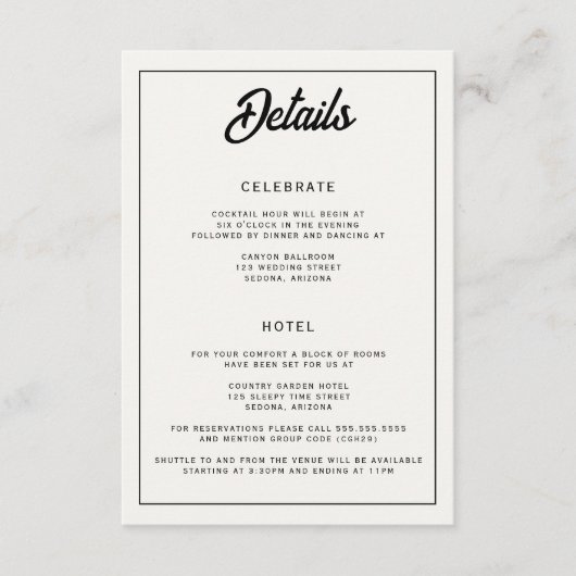 Carte D'accompagnement Décontracté Mariage Cactus (Devant)