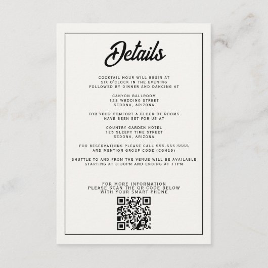 Carte D'accompagnement Décontracté Mariage Cactus (Devant)