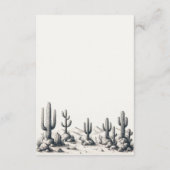Carte D'accompagnement Décontracté Mariage Cactus (Dos)