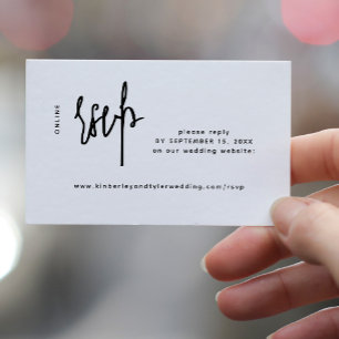 Carte D'accompagnement Décontracté script moderne mariage en ligne rsvp