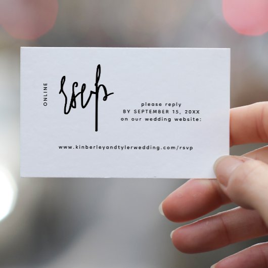 Carte D'accompagnement Décontracté script moderne mariage en ligne rsvp