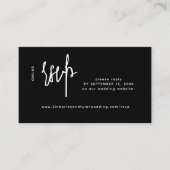 Carte D'accompagnement Décontracté script moderne noir mariage en ligne r (Devant)