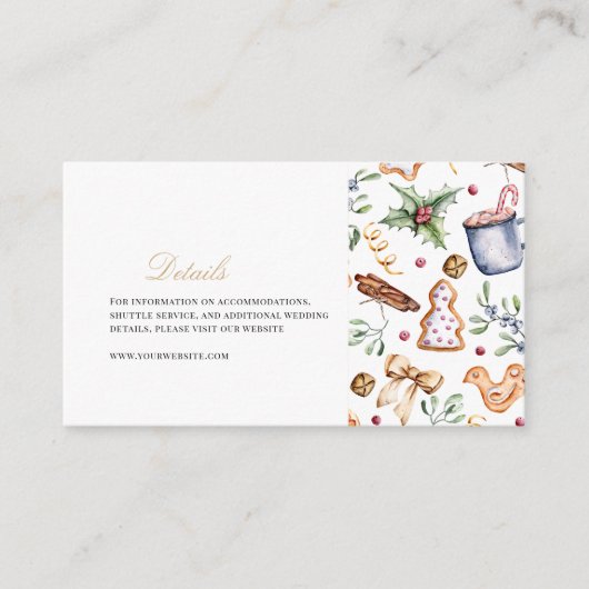 Carte D'accompagnement Décor de Noël élégant Détails d'hiver (Devant)