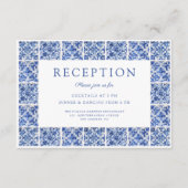 Carte D'accompagnement Décor moderne Carrelage Bleu Réception de mariage (Devant)