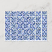 Carte D'accompagnement Décor moderne Carrelage Bleu Réception de mariage (Dos)