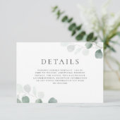 Carte D'accompagnement Décor vert moderne Détails Mariage Horizontal (Debout devant)
